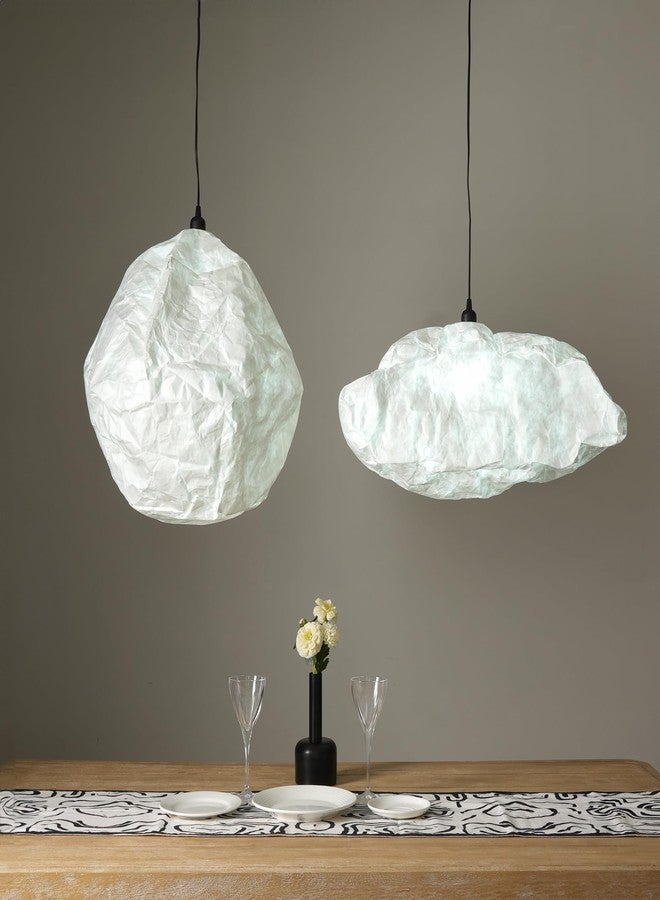 FIG Living Sky Pendant Lamp (Off White) | Handmade Ceiling Lampshade | Best for Dining Room, Living Room, Hallway, Cafe & Restaurant | Modern Design | (Bulb not Included) - Image 4